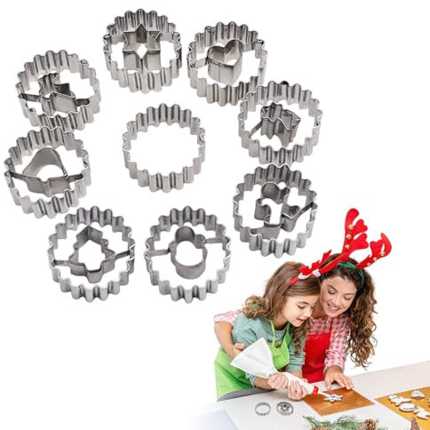 Rixotix 9 Stck Pltzchen Ausstecher Mini, Keksausstecher aus Edelstahl, Antihaft, Weihnachten, fr Pltzchen, Kekse und Fondant Backen