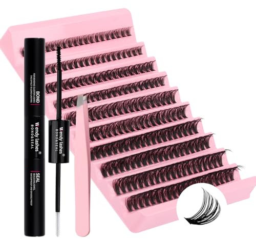 Ciglia Finte Ciuffetti Kit 60D Wispy Extension Ciglia 8-16mm Naturali D Curl Kit Ciglia Extension Fai Da Te per Principianti
