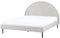 Bett Stoff hell grau mit Lattenrost 160 x 200 cm rundes Kopfteil Retro Margut