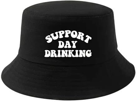 Support Day Drinking Hut – Lustiger Bucket Hat Saufen Mallorca – Fischerhut Alkohol Feiern – JGA Anglerhut Männer Frauen – Partyhut Sommerhut Festival Junggesellen-Abschied Bier Spaß