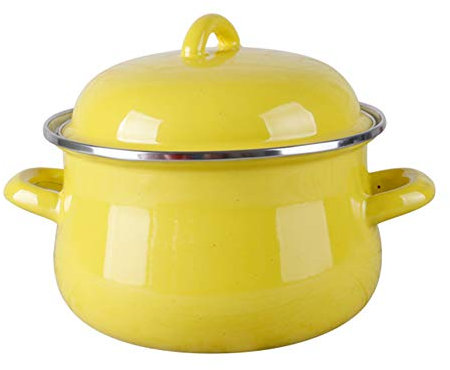 CCKUYT Marmite à Soupe en émail, Mini cocotte, marmite à Bouillon, Casserole, Lait, œufs, Nouilles, poêle de Cuisson pour Induction et gaz, Rose