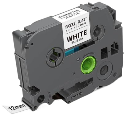 UVQAPXWD 1 Stück kompatibel mit 12 mm Stoffbändern TZE-FA3 TZe-FA3R TZe-FA3R Stoffetiketten zum Aufbügeln für PT Label Maker Druckerzubehör(Black on White)