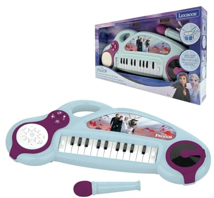 Lexibook, Die Eiskönigin, elektronisches Klavier, K704FZLXB | Lichteffekte, Mikrofon, Trommeln, eingebauter Lautsprecher, Demo-Melodien, DJ-Player