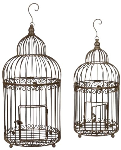 Vogelkäfig zum Hängen Eisen Braun 2er Set