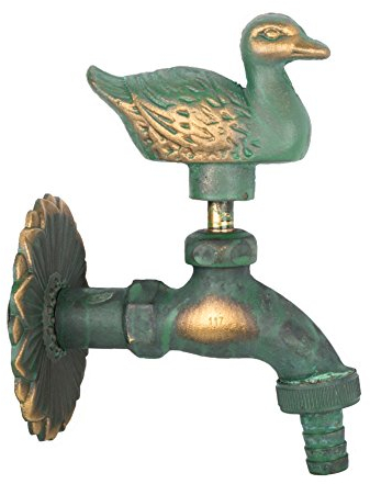 Boni-Shop Nostalgie Auslaufventil Wasserhahn Verschiedene Motive (Ente patiniert 1/2)