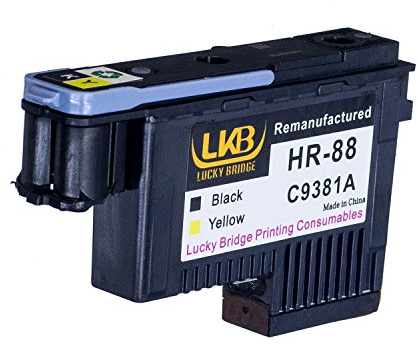 Lucky Bridge HP88 Druckkopf, 1 Stück, C9381A, Schwarz und Gelb, wiederaufbereitet, kompatibel mit HP Officejet mit Pro K5400 L7550 L7580 L7590 L7650 L7680 L7750 L7780 L7790 Drucker