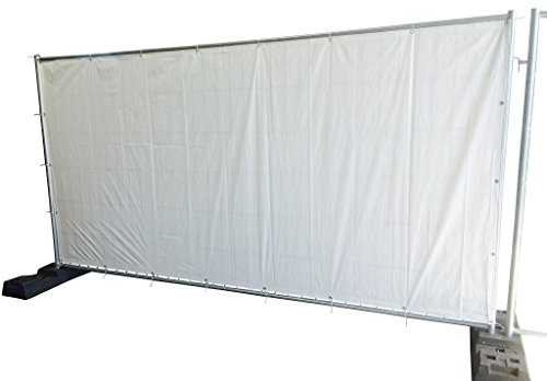 Bauzaunplane weiß - Abmessung: 3410 x 1760 mm (Fertigmaß) - ca. 160 g/m² - 20 Stück