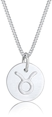 Elli Halskette Damen Sternzeichen Stier Astro Symbol Matt in 925 Sterling Silber