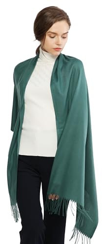 RIIQIICHY Cachemire Hiver Chaud Écharpe Pashmina Châle Wrap Pour Femmes et Hommes Vert Longues Grandes Écharpes Douces,Vert,Large