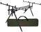 Rod Pod Riverbank - Rutenhalter aus Aluminium für bis zu 5 Angelruten - verstellbare Rutenauflage mit Tasche für Karpfen - und Allroundangeln - Schwarz