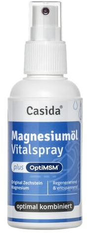 Magnesiumöl + MSM Vitalspray 100 ml - Reines Zechstein Magnesiumöl mit OptiMSM/MSM/DMSO Spray- reinstes MSM (organischer Schwefel) mit Zechstein Magnesium Öl - aus der Apotheke