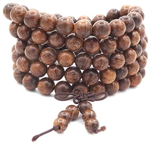 8MM 108 Gebetskette Mala Armband Natur Gold Sandelholz Tibetischen Buddha Meditation Halskette/Armband