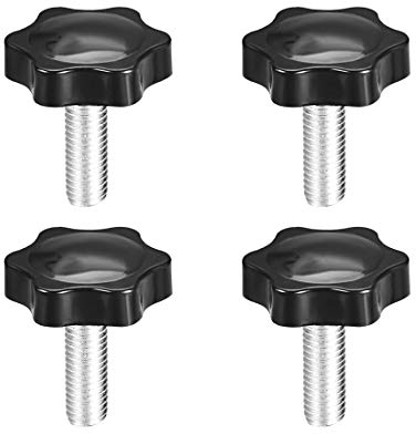 sourcing map 4Stk. Klemmschraube Sternschraube Sternkopf Sterngriff Knopf 38mm Dmr. Pflaume Sechskant Form Griffknopf M10 × 25mm Gewinde