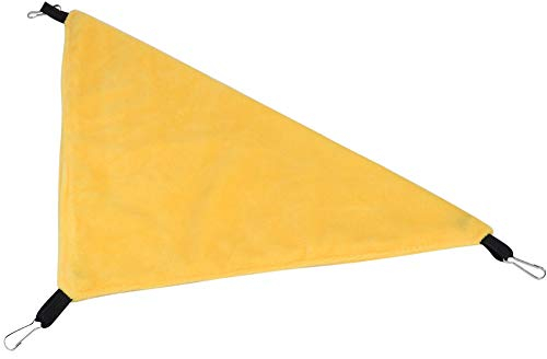 Pssopp Kleines Haustier Hängematte Dreieck Haustier Käfig Hängematte hängenden Bett Käfig Zubehör für Sugar Glider Eichhörnchen Hamster Meerschweinchen Mäuse Ratten Vögel(gelb)