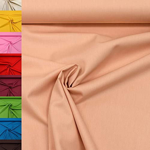 MAGAM-Stoffe Sophie Baumwollstoff Uni 100% Baumwolle Oeko-Tex Meterware 50cm (08. Champagner-Rosa)