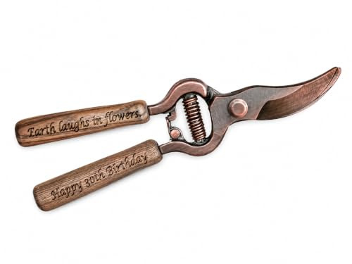 Personalised Copper Plated Garden Pruners | Laser Engraved Message in Handle, Great Gift for Gardeners, All Ages