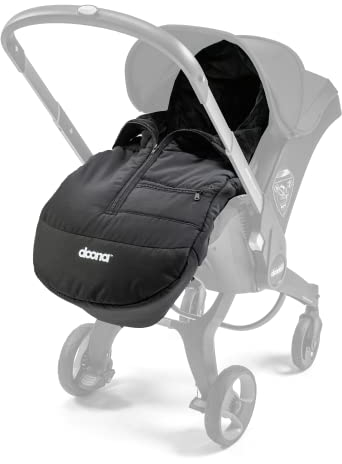 Doona Fußsack - passend für die meisten Autositze, Kinderwagen und Buggys - inkl. gefütterte Decke - wetterbeständig & maschinenwaschbar - schwarz