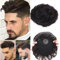 Silk-co Clip in Extensions Echthaar Haarteile Echthaar Topper Extension Echthaar für Männer Gewellt Toupet Haarverlängerung für Frauen 7A Real Human Hair 10cm-35g 1B# Naturschwarz