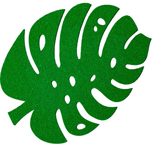 alles-meine.de GmbH 2 Stück Filz - Unterlagen - Motiv & Größenwahl - Platzdeckchen/Platzset/Tischset - Blatt grün - 20 cm x 16 cm - rund - waschbar & schmutzabweisend - UNT..