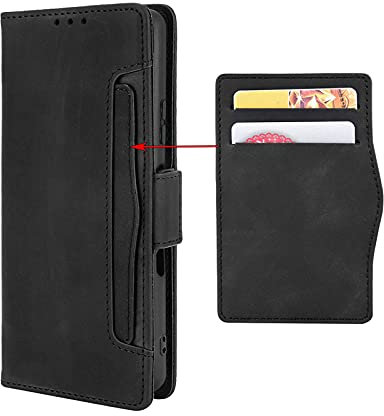 GOKEN Cover per Xiaomi Mi 11 Lite 5G NE | Mi 11 Lite 5G | Mi 11 Lite, Custodia Folio in PU Pelle Flip Case con Portafoglio, TPU Silicone Magnetica Cover con Supporto di Stand/Carte Slot (Nero)
