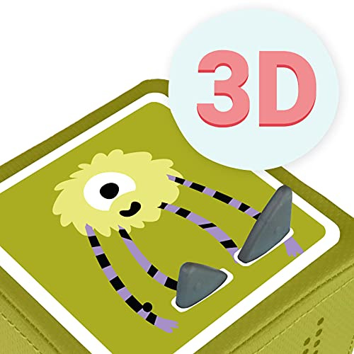 MeinBaby123® Schutzfolie kompatibel mit Toniebox | Schutzcover selbstklebend | Aufkleber passgenau I Folie Sticker I Toniebox Zubehör | Premium Qualität | Lustige Monster: Grün mit 3D Effekt