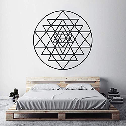 Küchenfliesen Wandaufkleber, Geometrische Sri Yantra Meditation Mysteriöses Spirituelles Muster Wall57X57Cm