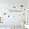 Wandsticker personalisiert Sticker Aquarell Tiere mit Name Wandtattoo für Kinderzimmer Babyzimmer Spielzimmer Mädchen Junge Y037 (Nr. 8 Weltraum Tiere, Mit Wunschname)