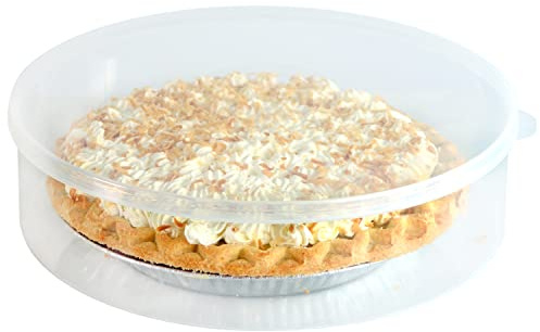 Youngever Plastic Pie Container, Clear Round Food Storage Container with Lid, Fresh Pie Keeper, Cupcake Carrier, Food Container for Cupcakes, Cookies, Cheesecakes