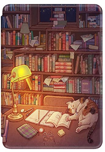 Coque Kindle Paperwhite 2021 6.8 Cuir Flip Etui Silicone TPU Ultra Mince Auto Veille ou Réveil Case Jolie Femelle Créatif Modèle Housse pour Kindle Paperwhite 11e Génération 2021 (10)