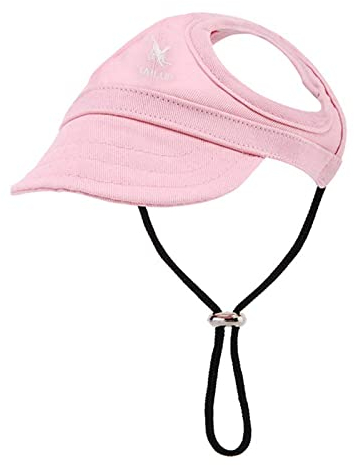Chapeau de Sport pour Chien,Casquette de Baseball pour Animaux de Compagnie,Chapeau pour Animaux de Compagnie avec Oreilles Percées,Convient Aux Petits Chiens Taille S Rose Tokaneit