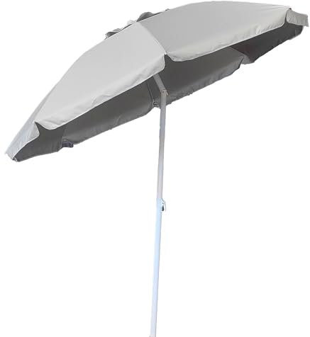 LIFE IS Ombrellone Mare da Spiaggia 200 cm. Palo da 32 mm con Snodo. Tessuto in Poliestere con Spalmatura anti UV interna. Camino antivento. Colore Ecru