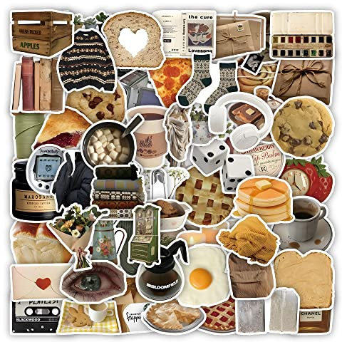 60St.Vintage Stickers für Wasserflaschen, Retro Vinyl Ästhetische Vsco Nostalgische Aufkleber, Laptop Skateboard Computer Telefon Aufkleber A