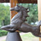 Türglocke Gusseisen Glocke Rustikale Türklingel Aus Gusseisen, Schild mit Pferd, Türklingel Im Landhausstil für Café/Garten, Außenrufklingel