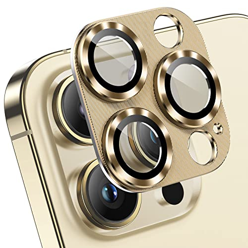 AFARER 2025 Neu [2 Pack] kompatibel mit iPhone 14 pro/14 pro max Kamera Schutzfolie Linse Kameraschutz Metall gehärtet Glas Abdeckung Starke Haftung 9H Härtegrad kratzfeste -Gold