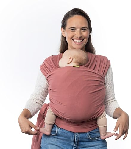 Boba Baby Tragetuch Neugeborene - Elastisches Babytragetuch und Stilltuch für Unterwegs - Einfach zu binden - Babytrage Neugeborene ab Geburt bis 16kg (Dusty Pink)