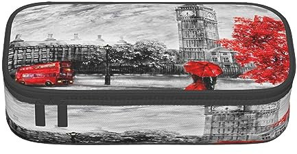 ASEELO Federmäppchen, Kaktus, Wüste, Sonnenuntergang, großes Federmäppchen, Tasche für Kinder, Damen, Herren, Schule, Büro, Red London Street, pencil case, Beauty Case