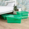 Wham Crystal 5x 32L Plastic Storage Boxes with Lids Tint Leprechaun Green. Medium Size, Under Bed Storage, Strong (Pack of 5, 32 Litre). Made in the UK