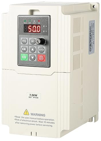 DeWin Variateur de Fréquence, Convertisseur de Fréquence VFD Triphasée Entrée Sortie Variateur de Vitesse VFD pour Contrôle de la Vitesse du Moteur 7,5kW 380V