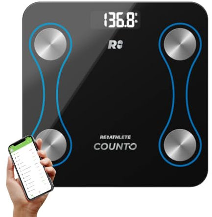 COUNTO Smart Scale- Digital Scale Measuring Body Parameters| Smart Bluetooth Body Fat Measurement Device, Body Composition Monitor with Smart App| Bathroom Scales Accurate for Bmi Muscle