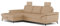 Cavadore Eckcouch Castiel mit Federkern / Ecksofa mit XL-Longchair, Bett, Bettkasten, Sitztiefenverstellung, Kopfstützen und mattschwarzen Metallfüßen / 301 x 89-114 x 176 / Echtleder, Beige