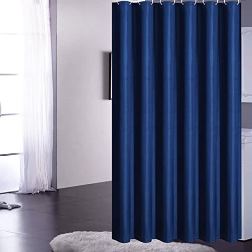 KnSam Rideau de Douche, Bleu Foncé, 80x200cm, Simple Moderne, Polyester, Rideau Salle de Bain Imperméable avec Anneaux