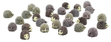 30 piezas de adorno de paisaje en miniatura para decoración de jardín, mini figuras de erizo de resina, figuras de animales de jardín en miniatura para macetas, bonsái, decoración artesanal