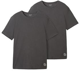 Tom Tailor Herren Doppelpack T-Shirt mit Rundhals-Ausschnitt aus Baumwolle