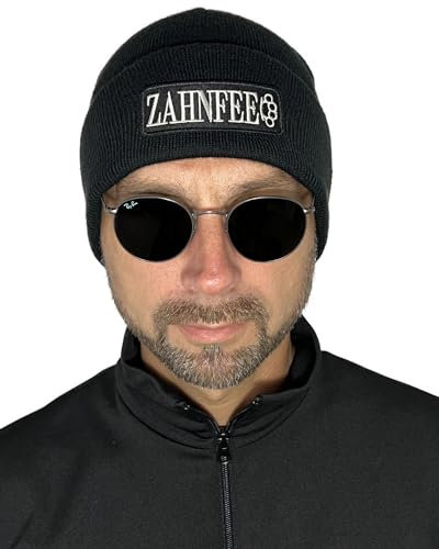 No Face No Name Mütze Zahnfee in schwarz I Unisex I bestickter Aufnäher zum wechseln I Beanie Strickmütze Wintermütze