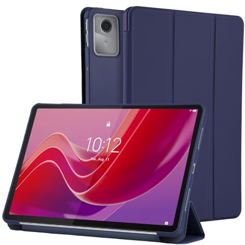 Bighan Custodia Compatibile per Lenovo Tab M11 11 Pollici, Sottile Smart Folio Supporto Trifold con Auto/Sonno Tablet Custodia, Blu Scuro