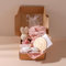 WOODEN TEETHER 10-Teilig Baby Geschenk Mädchen Set, Geschenk Mädchen Junge für Neugeborene, Badetücher, Schnullerkette, Rassel, Meilensteinkarten, Lätzchen, Socke, Bürste, Babyparty(Rosa)