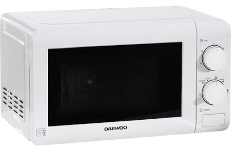 Daewoo Manual Microwave, 20 Litres, 700W, 6 Power Settings Including Defrost, 30 Minute Timer, Cooking End Signal, Viewing Door With Push Open Button, White