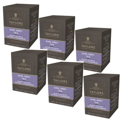 Taylors® | Tè Nero Earl Grey Leggero Fragrante al Bergamotto - 6 x 20 Filtri (300 Gr) | Bustine