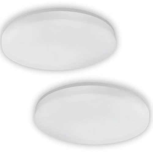 ENOVALITE 2 Stück LED Aufbauleuchte Ø 220x50mm 18W 1880lm, 4000K | Neutralweiß, IP54, flache Deckenlampe für Badezimmer, Küche, Außenbereich und Feuchtraum, Aufputz Deckenleuchte