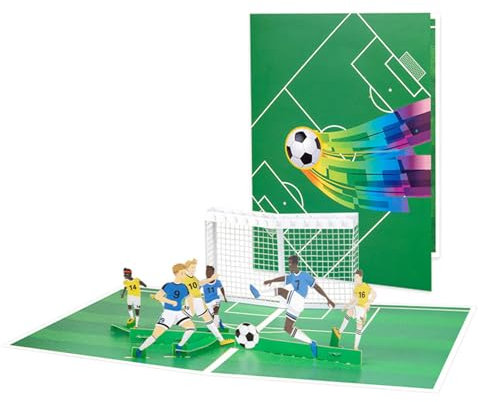 KAKASEA Fußball-Popup-Karte, Fußball-Geburtstagskarte, Vatertag, 3D-Popup-Karte, Sport-Grußkarte für Ehemann, Freund, Freund